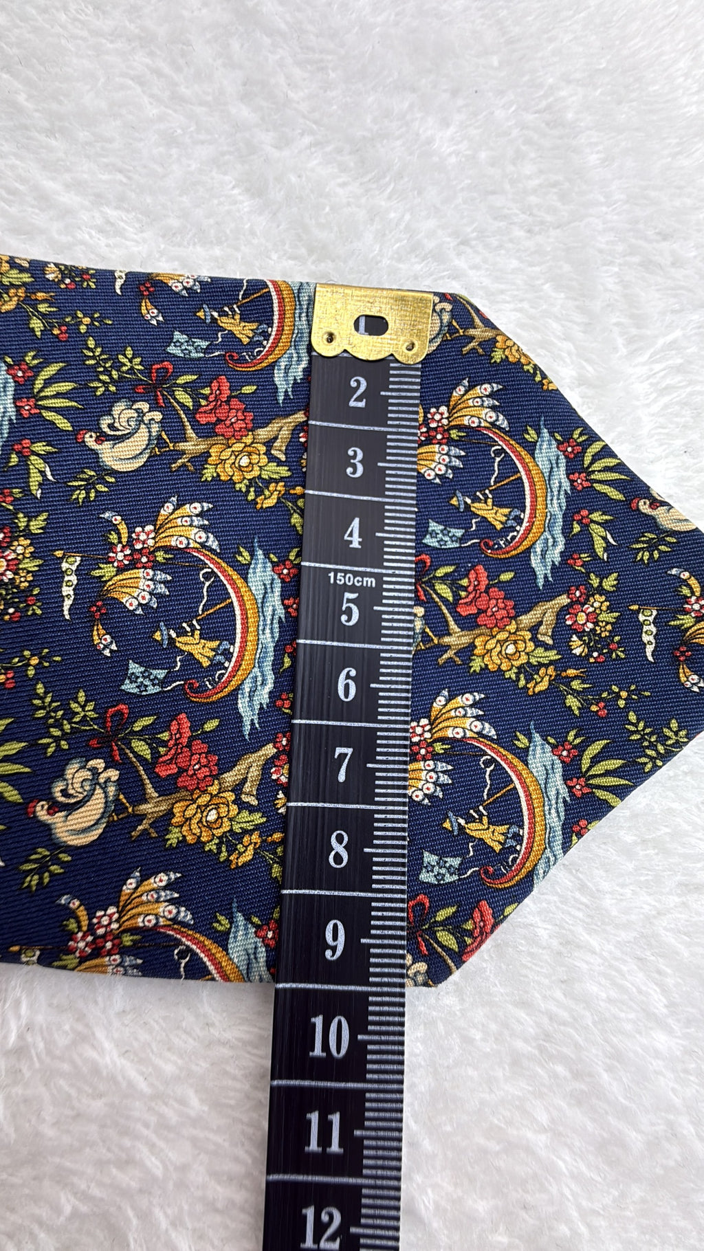 Salvatore Ferragamo Silk Tie Flowers Navy Multicolor Necktie Made in Italy