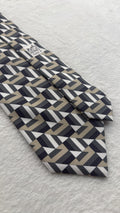 Hermès Paris Silk Tie 5310 TA Geometric Multicolor Black Necktie Made in France