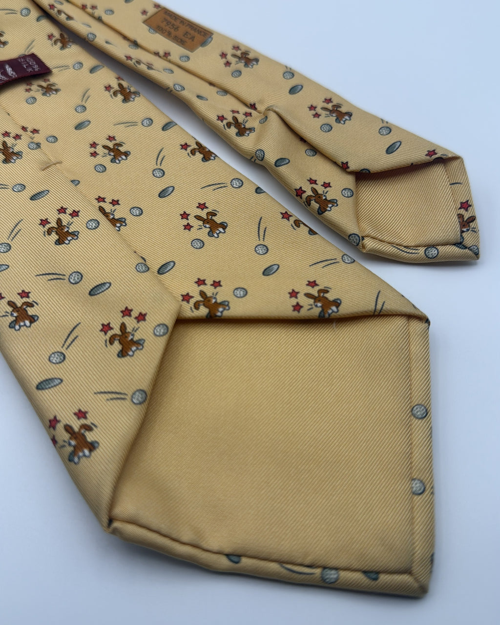 Hermès Paris Silk Tie 7956 EA Animal Yellow Necktie Made in France