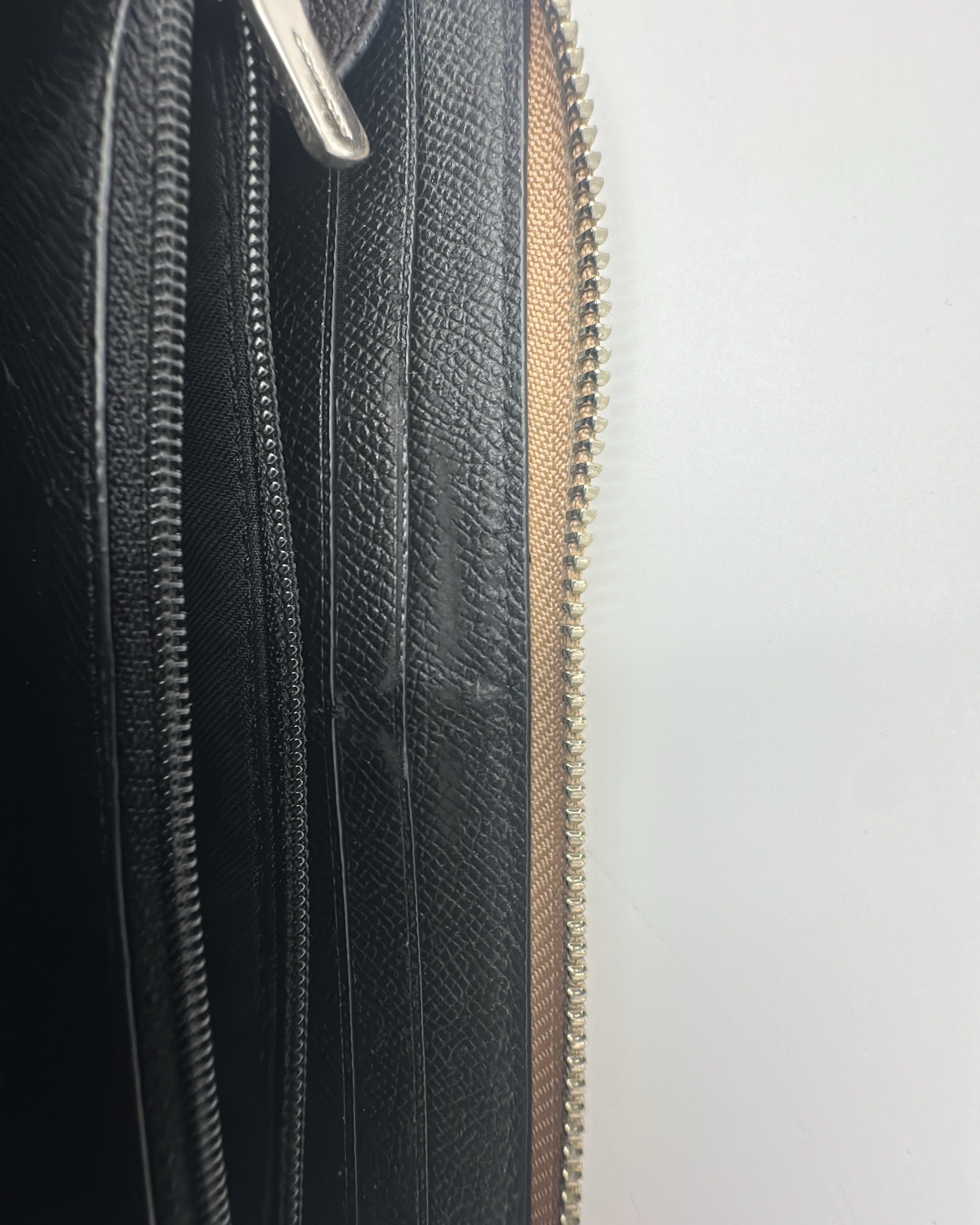 Coach Wallet Fabric Beige Black