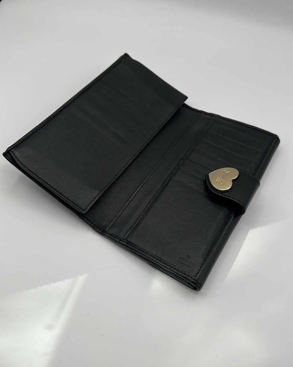 Vintage Gucci Wallet Fabric Black Gold Logo Monogram