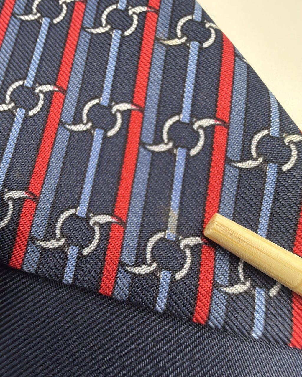Vintage Hermès Paris Silk Tie Striped Navy Necktie