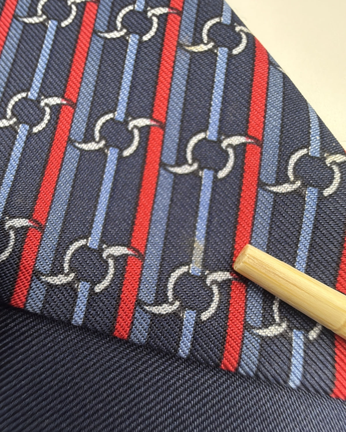 Vintage Hermès Paris Silk Tie Striped Navy Necktie
