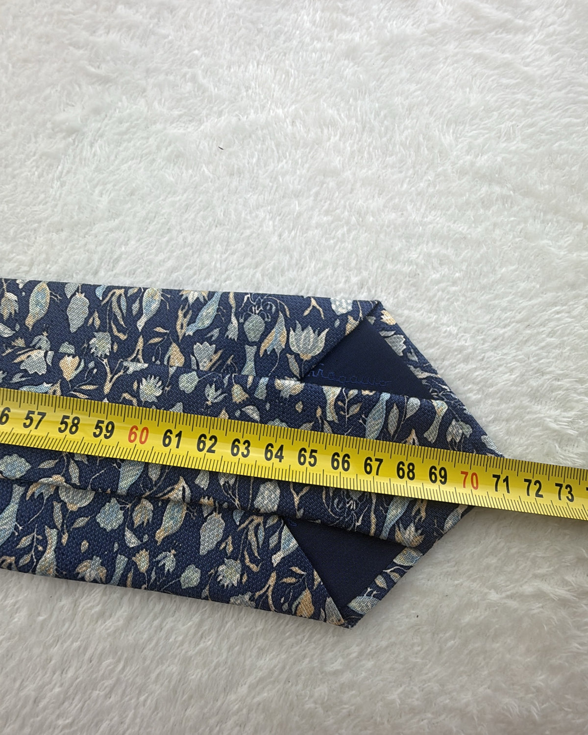 Salvatore Ferragamo Silk, Linen Tie Novelty/Motif Navy Necktie