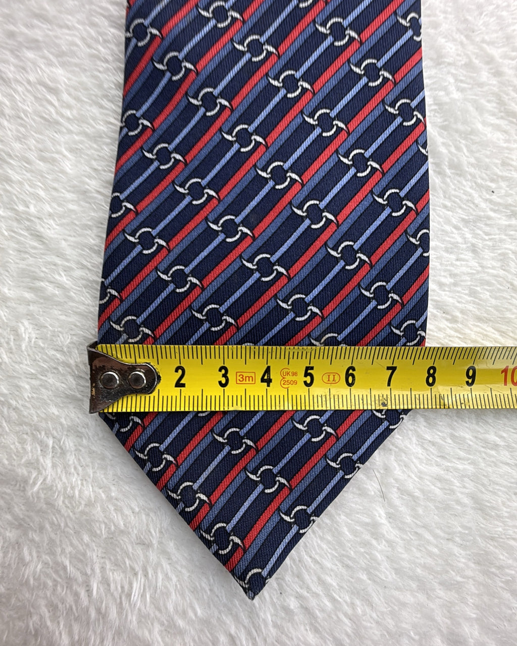 Vintage Hermès Paris Silk Tie Striped Navy Necktie