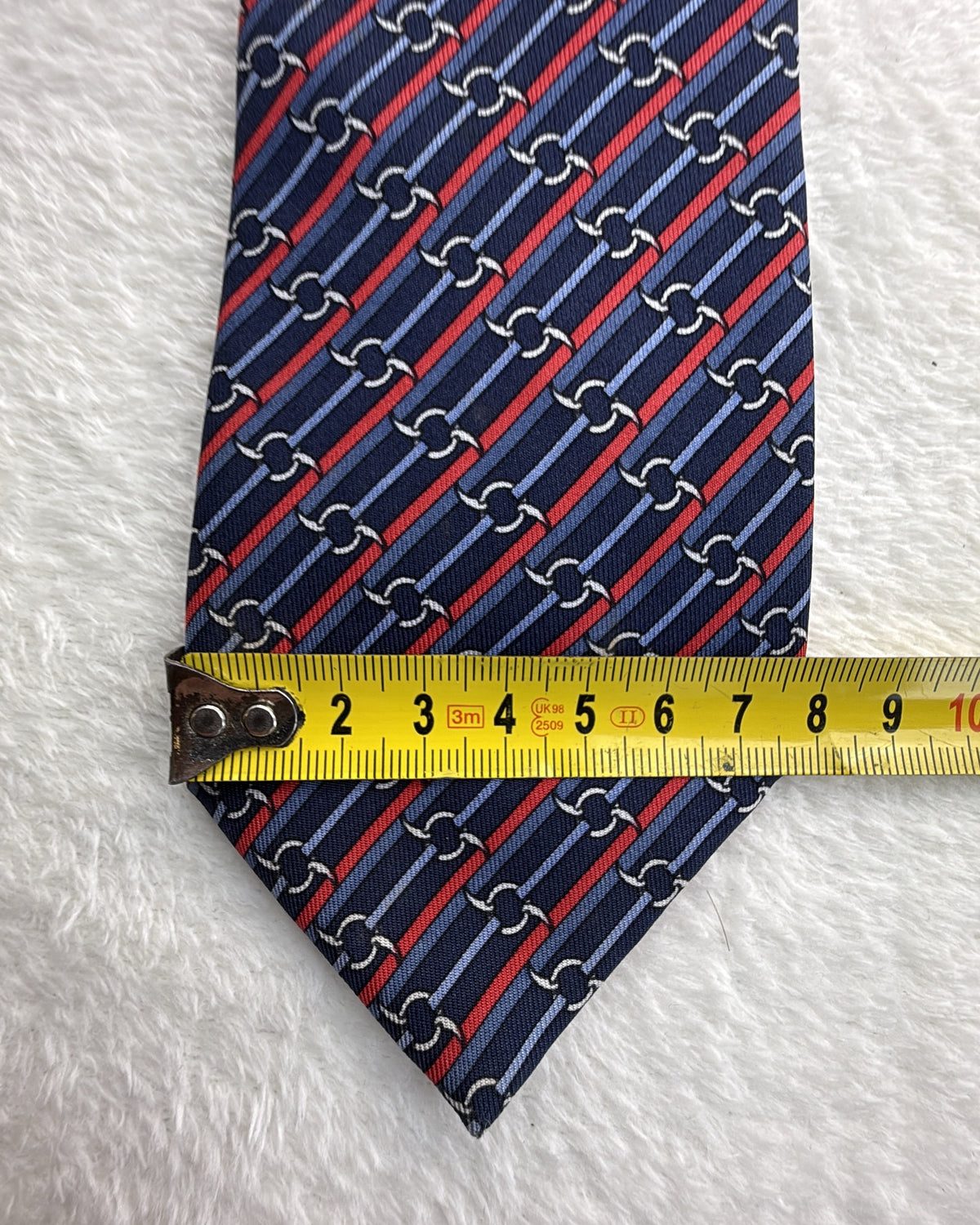 Vintage Hermès Paris Silk Tie Striped Navy Necktie