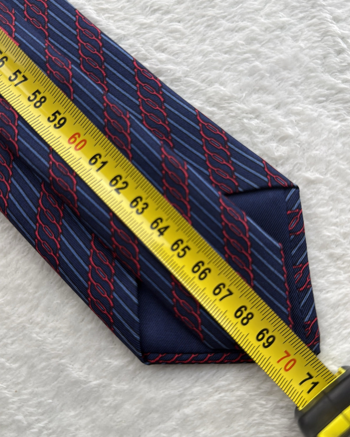 Hermès Paris Silk Tie Geometric Navy Necktie