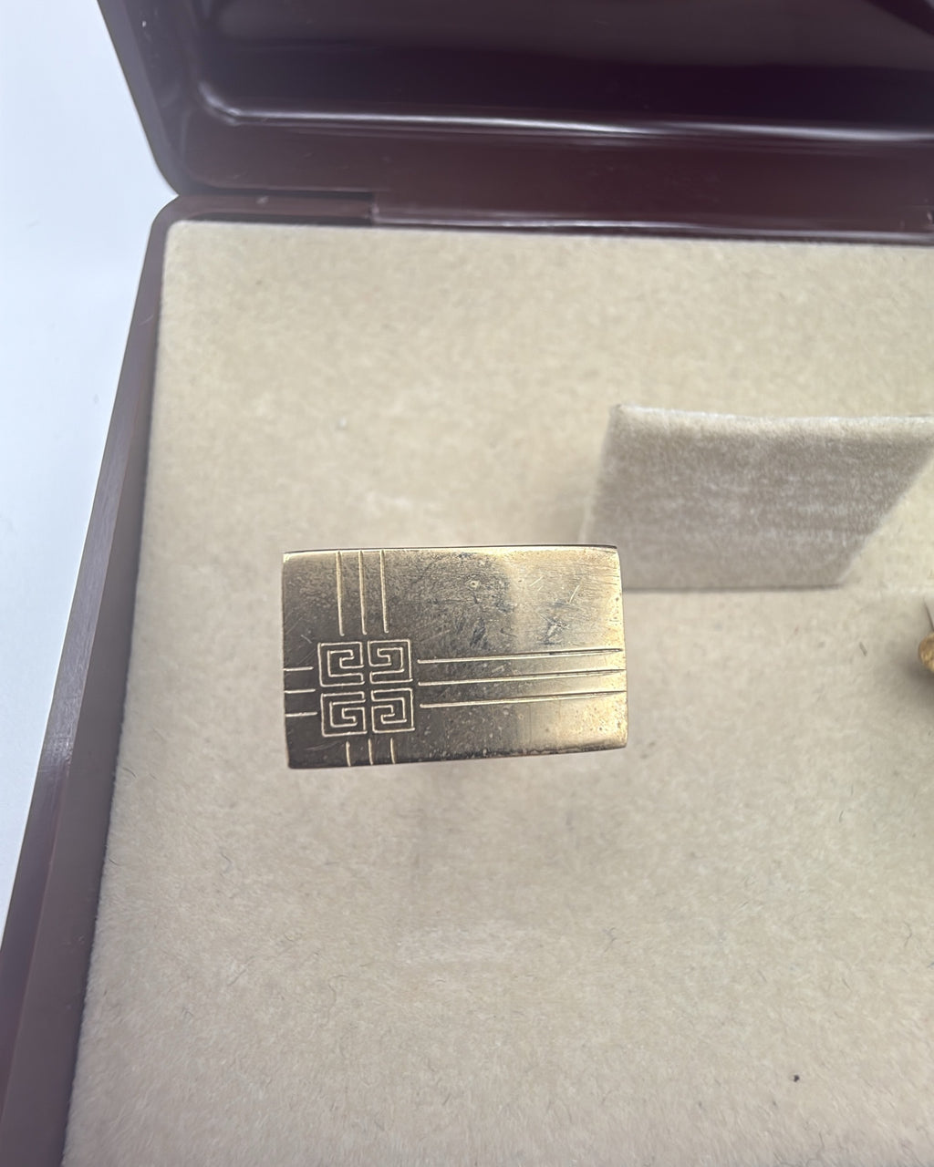 Vintage Givenchy Cufflink Steel Gold