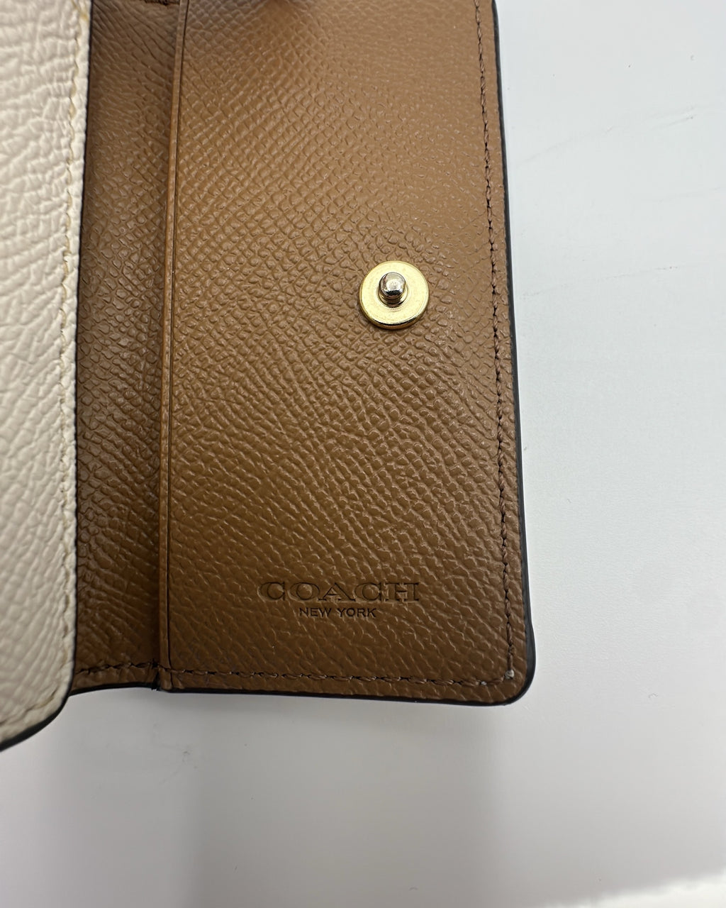 Coach Wallet Fabric Beige Brown Plain