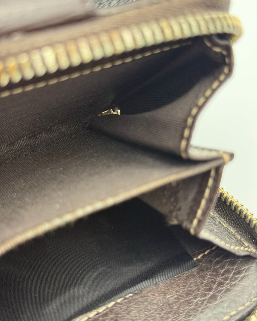Vintage Gucci Wallet Fabric Beige Brown Logo Monogram