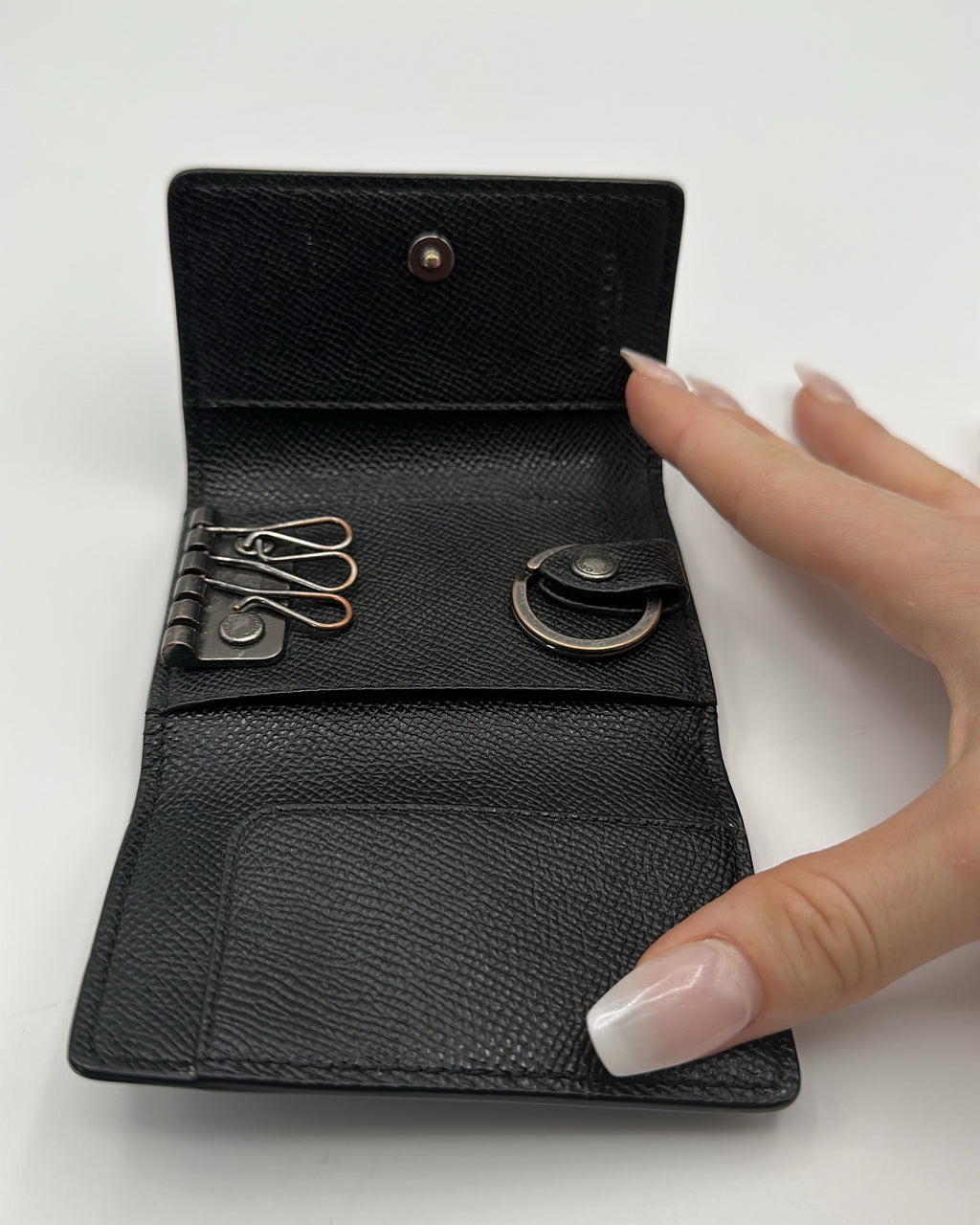 Coach Wallet Fabric Black Gold Plain