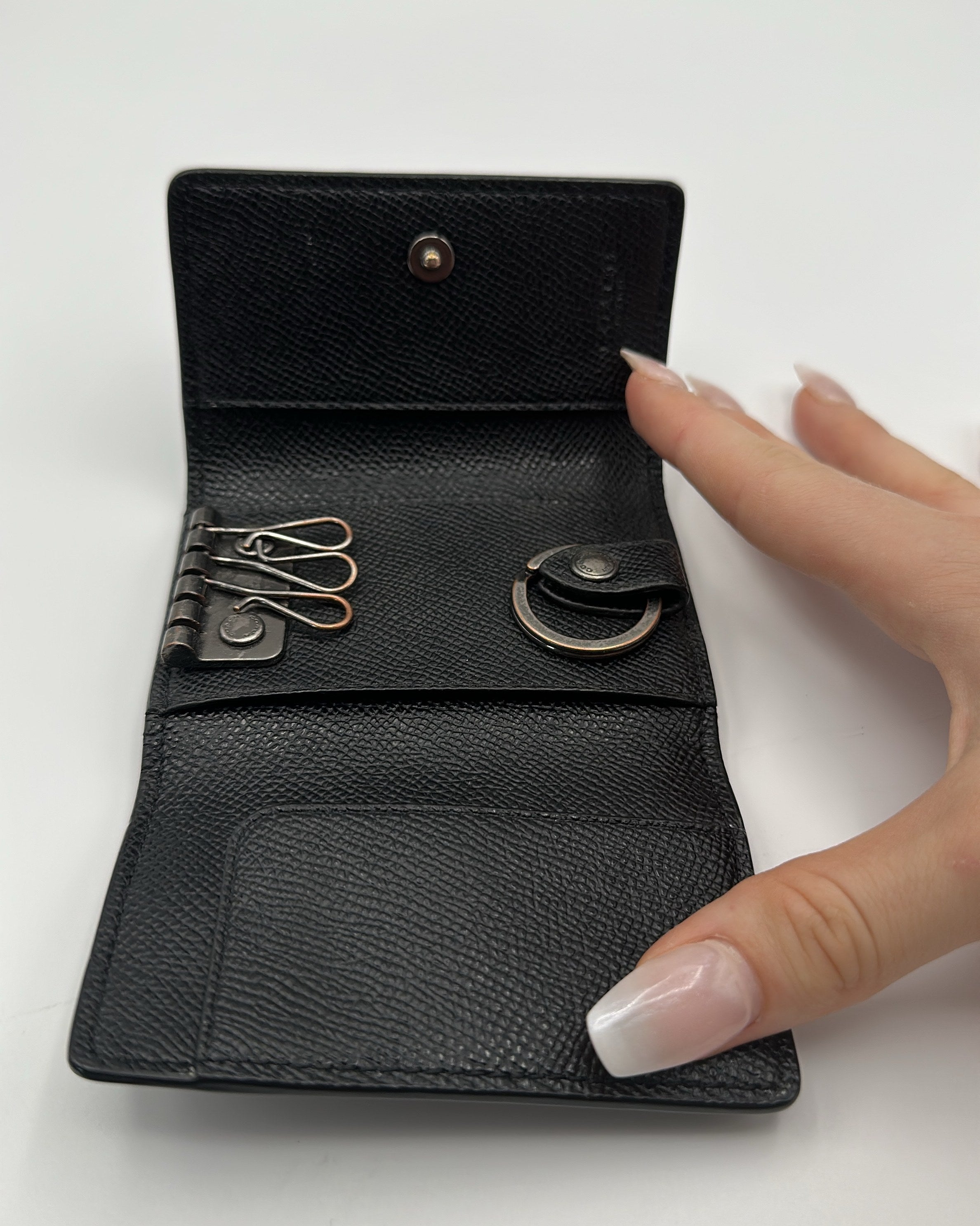 Coach Wallet Fabric Black Gold Plain