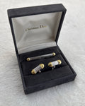 Vintage Christian Dior Cufflink Stainless Steel Silver Gold Made in Germany