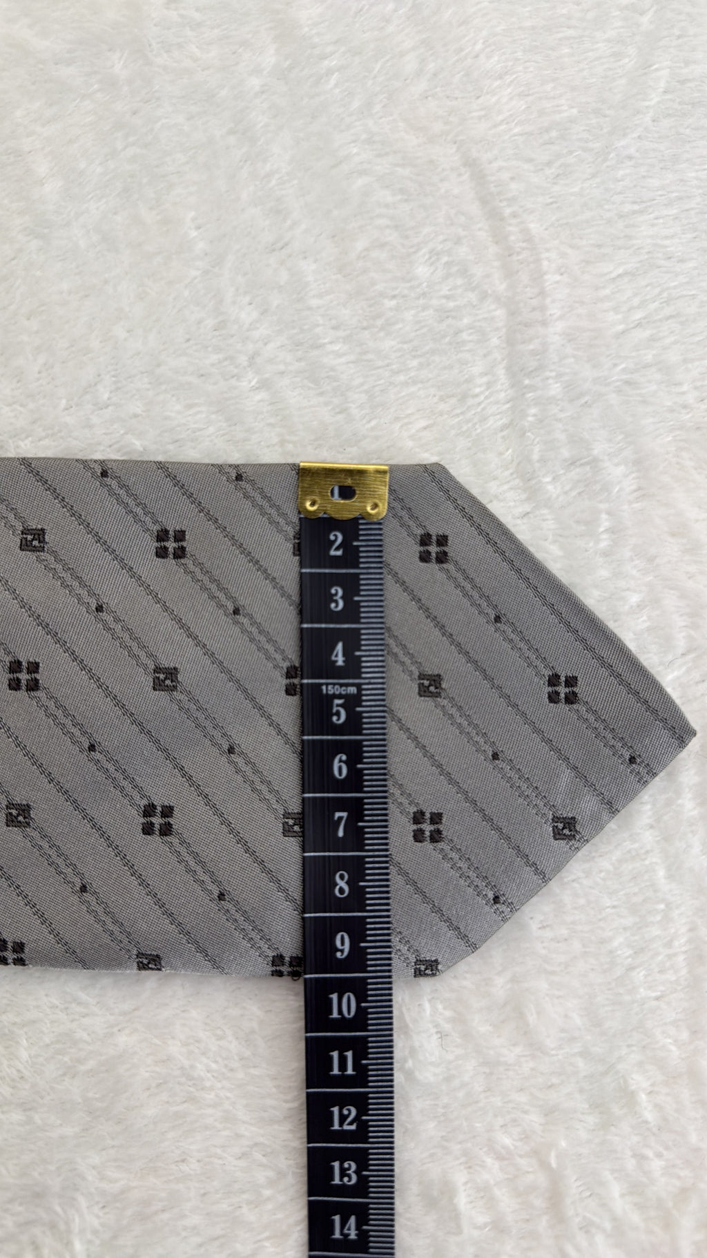 Fendi Silk Tie Striped Grey Black Necktie Made in Italy
