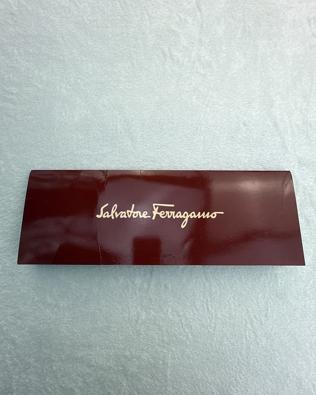 Salvatore Ferragamo Silk Tie Novelty/Motif Burgundy Yellow Necktie Made in Italy