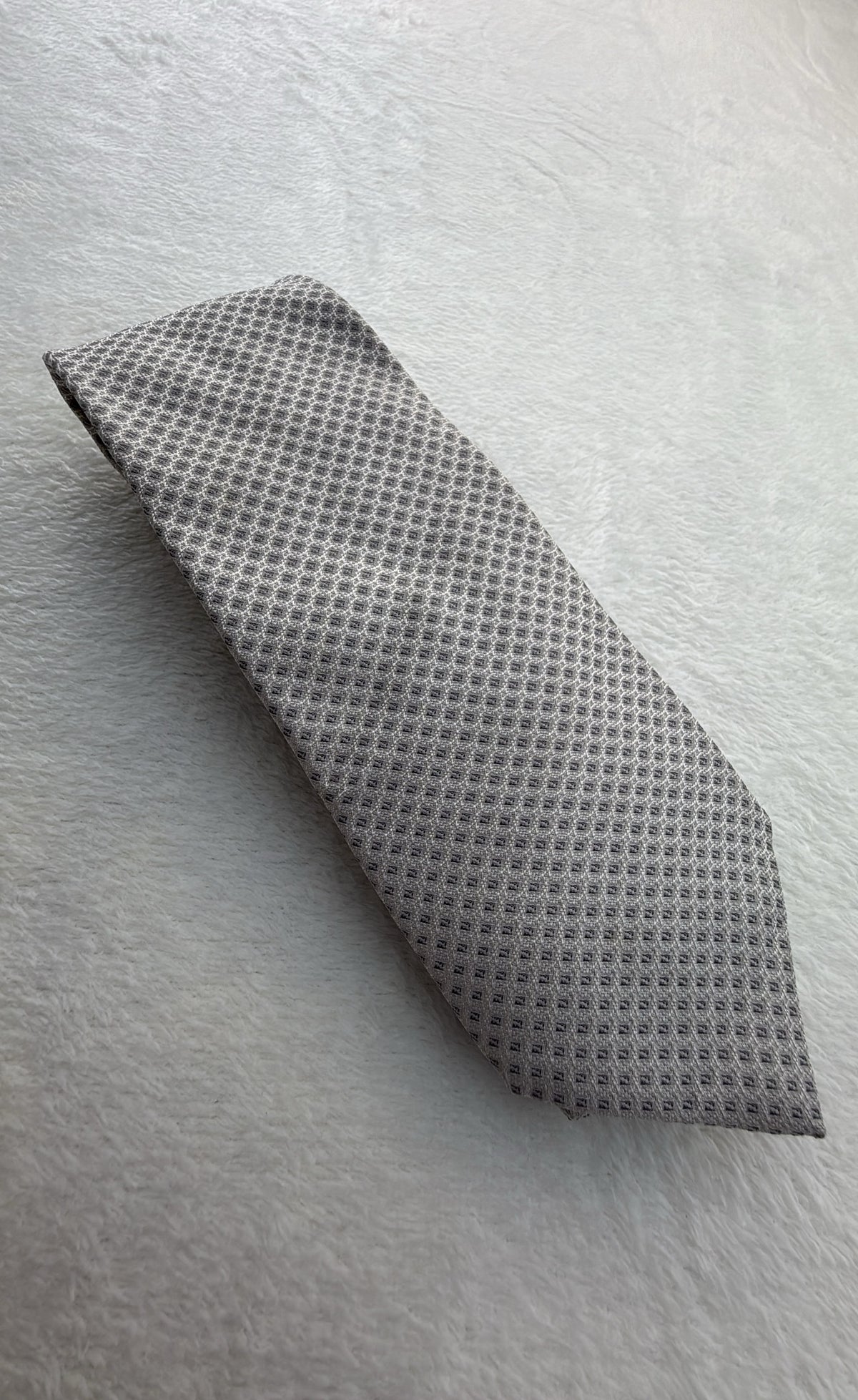 Fendi Silk Tie Fendi Ff Logo Grey Black Necktie Made in Italy