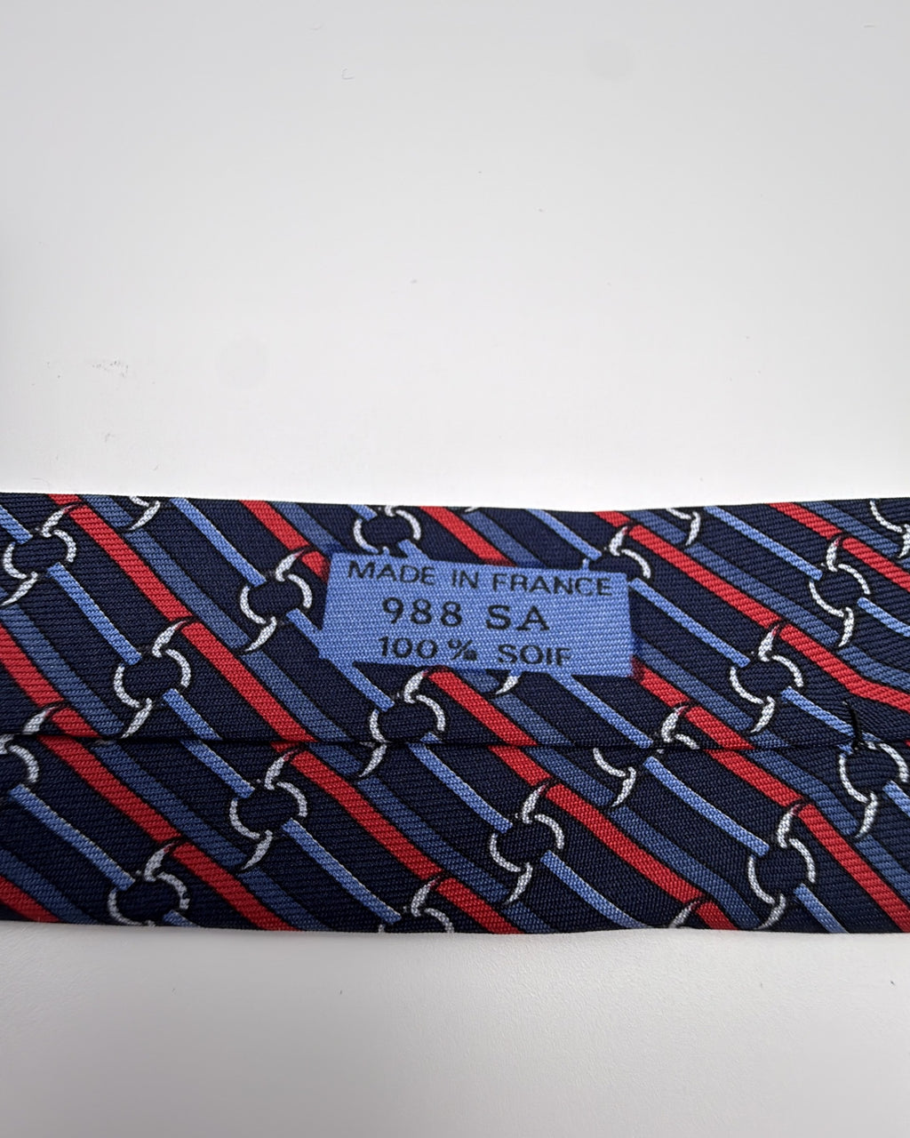 Vintage Hermès Paris Silk Tie Striped Navy Necktie