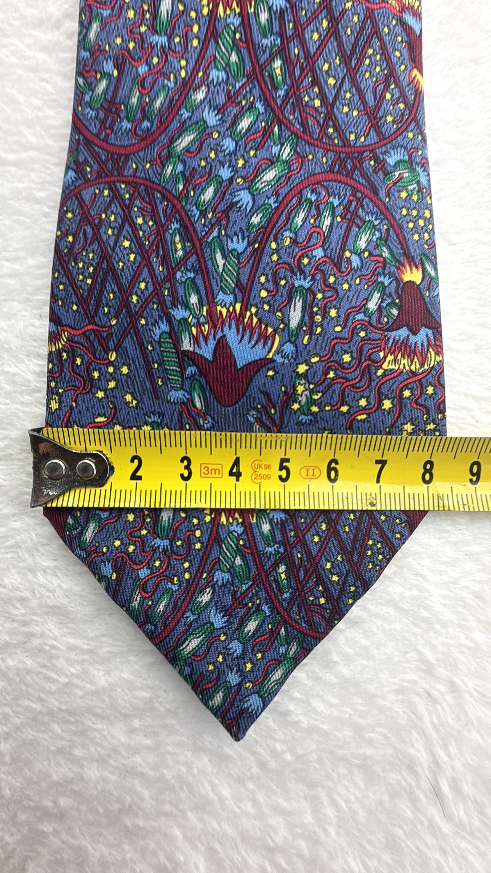 Hermès Paris Silk Tie 7048 TA Novelty/Motif Navy Multicolor Necktie