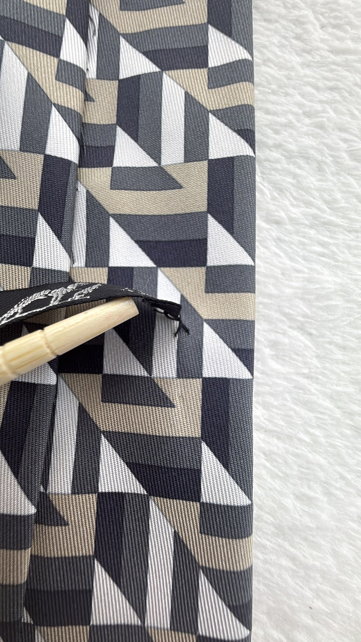 Hermès Paris Silk Tie 5310 TA Geometric Multicolor Black Necktie Made in France