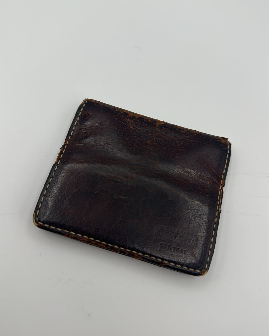 Vintage Coach Coin Purse Leather Brown Plain