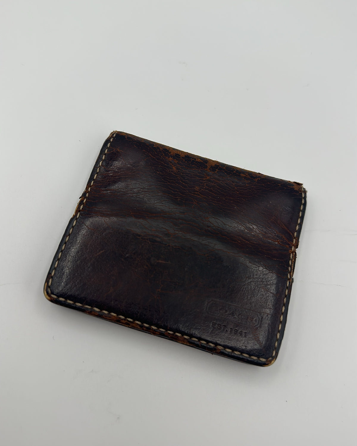 Vintage Coach Coin Purse Leather Brown Plain