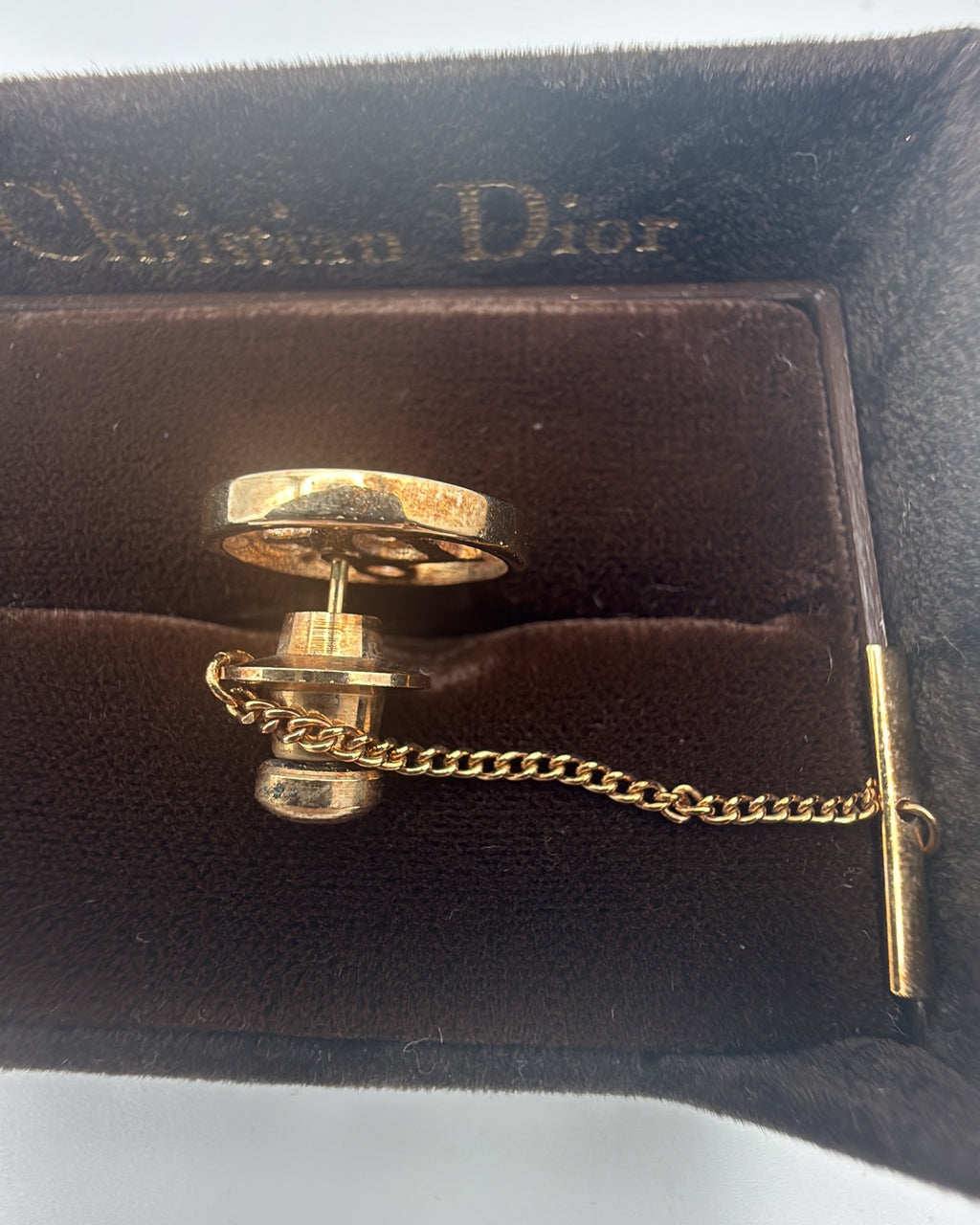 Vintage Christian Dior Tie Pin Steel Gold