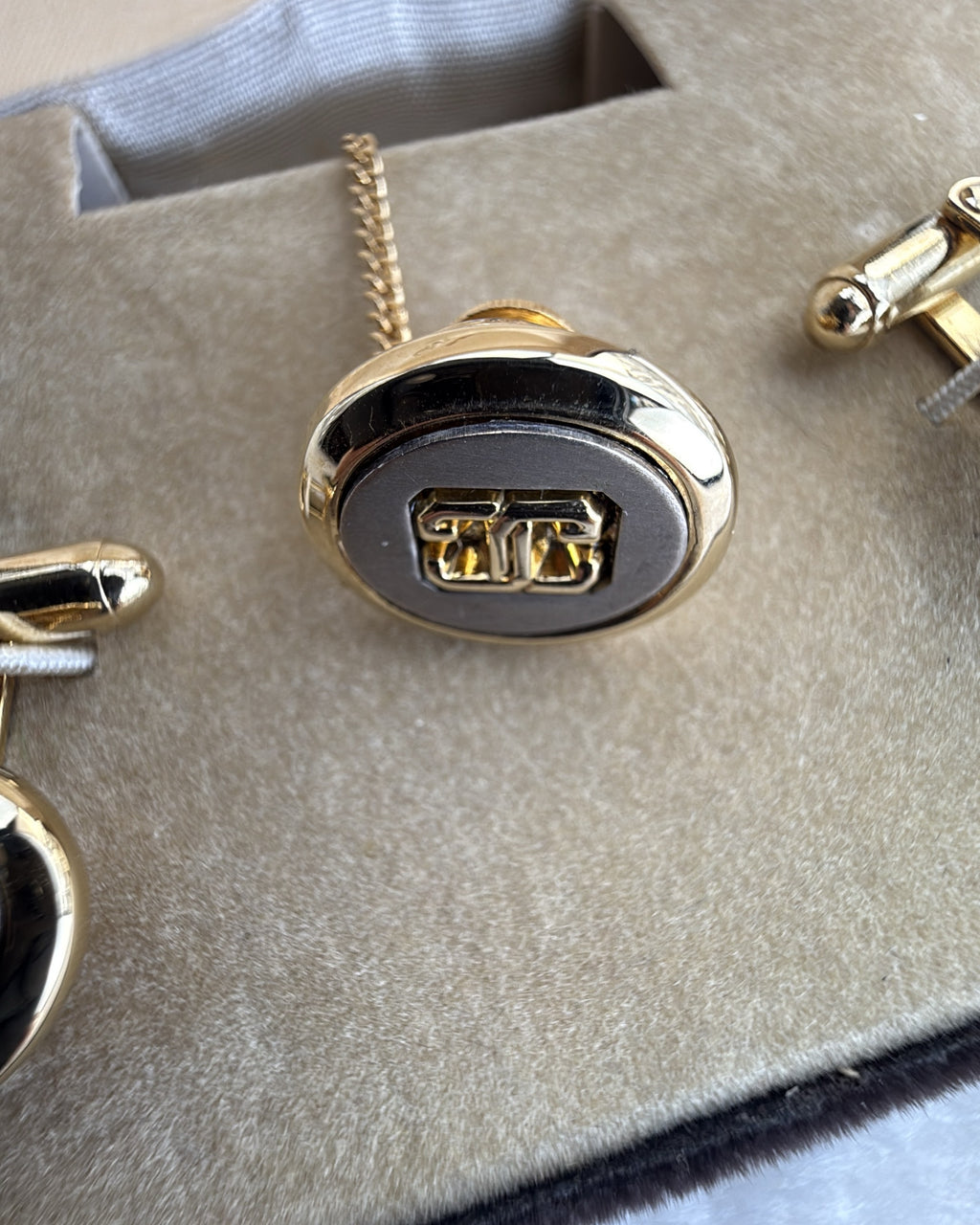 Vintage Givenchy Tie Chain Steel Gold Silver