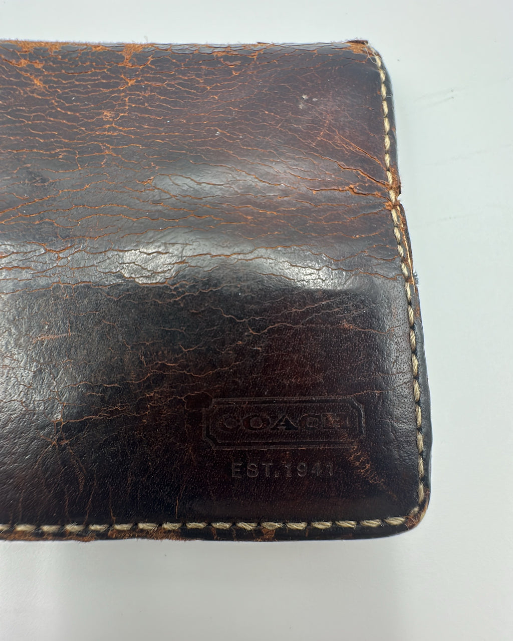 Vintage Coach Coin Purse Leather Brown Plain