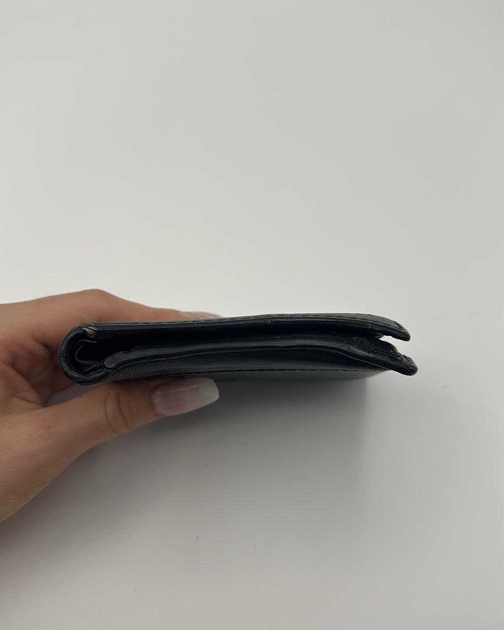 Vintage Coach Wallet Leather Navy Black