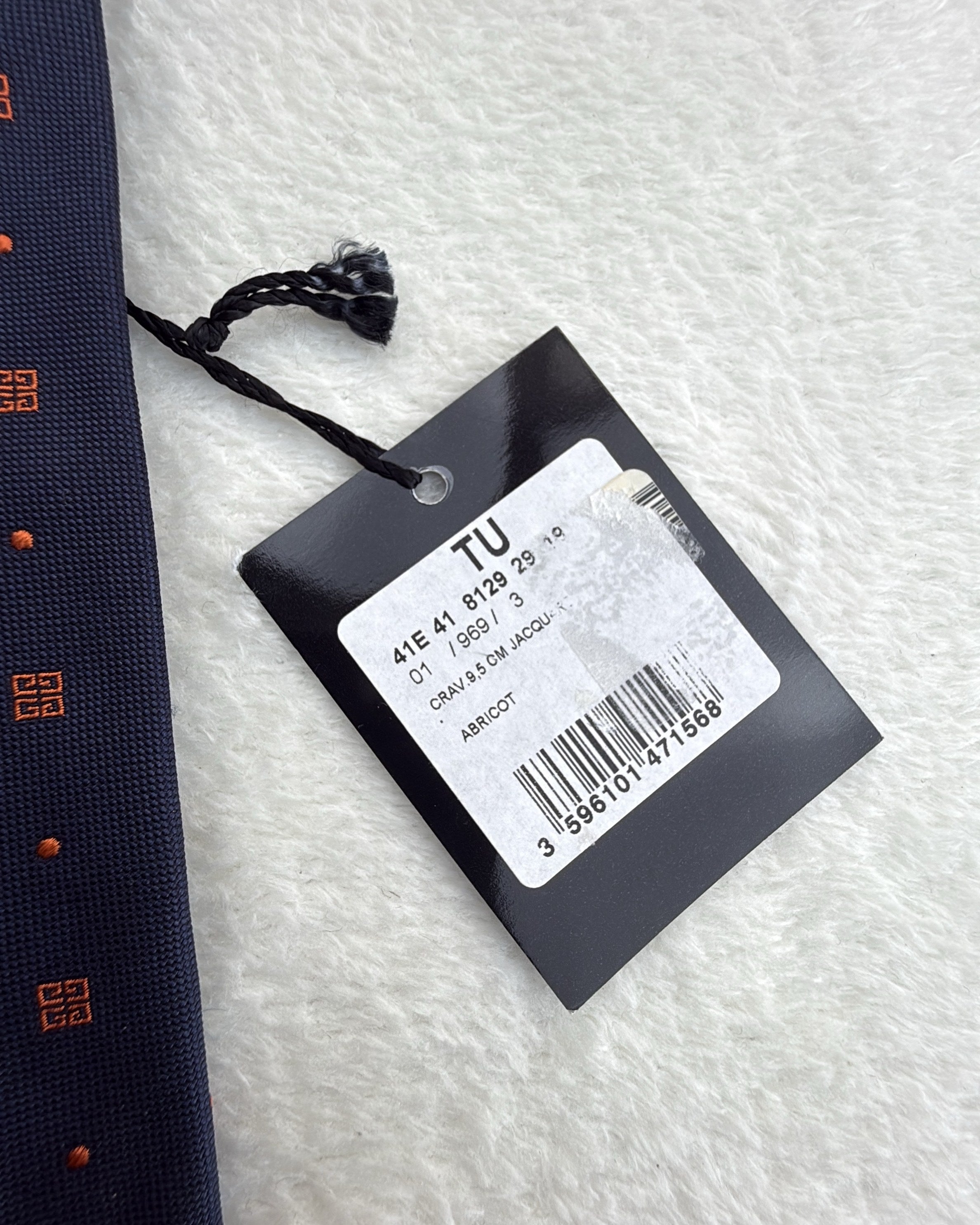 Givenchy Silk Tie Polka Dot/Dotted Navy Orange Necktie Made in Italy