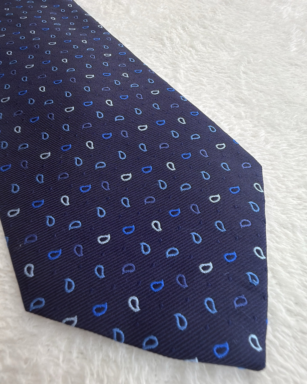 Paul Smith Silk Tie Paisley Navy Necktie