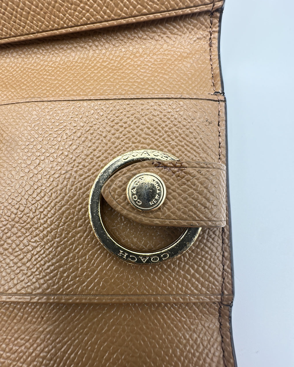 Coach Wallet Fabric Beige Brown Plain