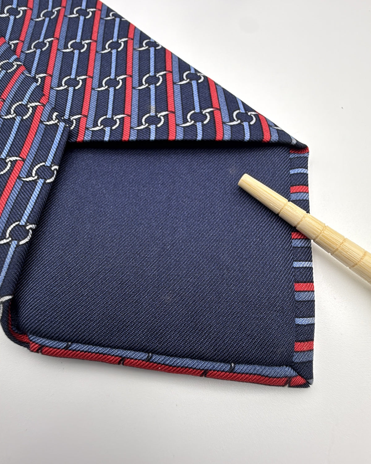 Vintage Hermès Paris Silk Tie Striped Navy Necktie