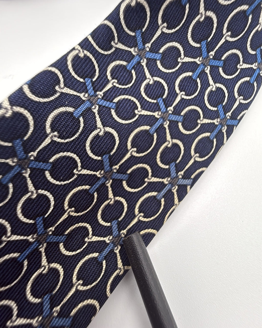Hermès Paris Silk Tie 7084 OA Geometric Navy White Necktie Made in France