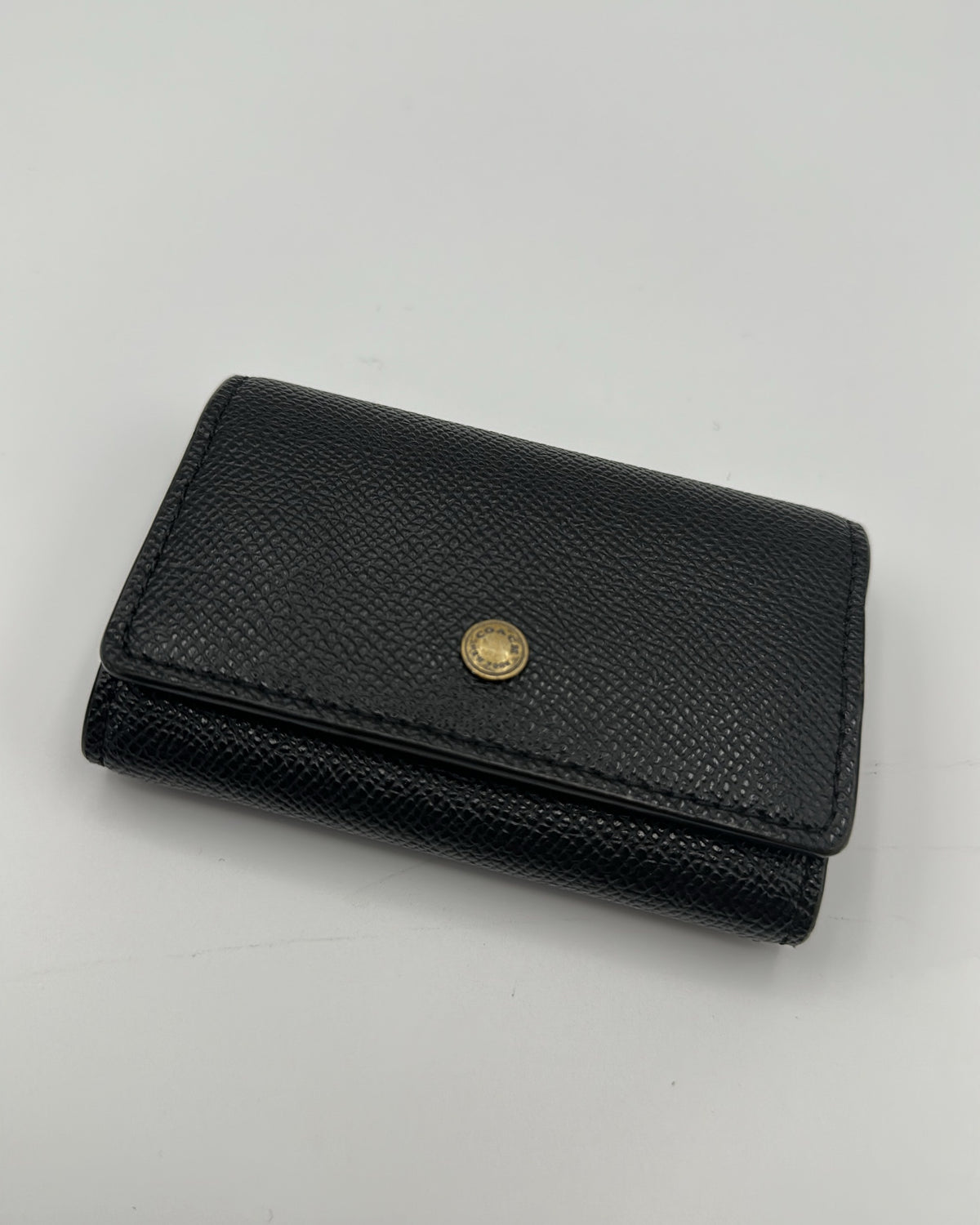 Coach Wallet Fabric Black Gold Plain