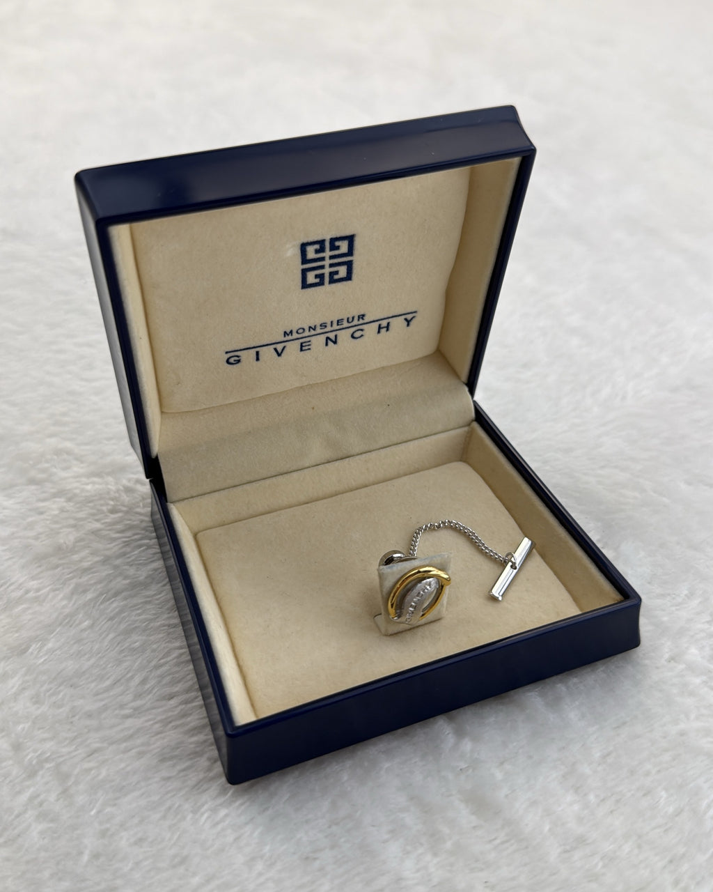 Vintage Givenchy Tie Pin Steel Silver Gold