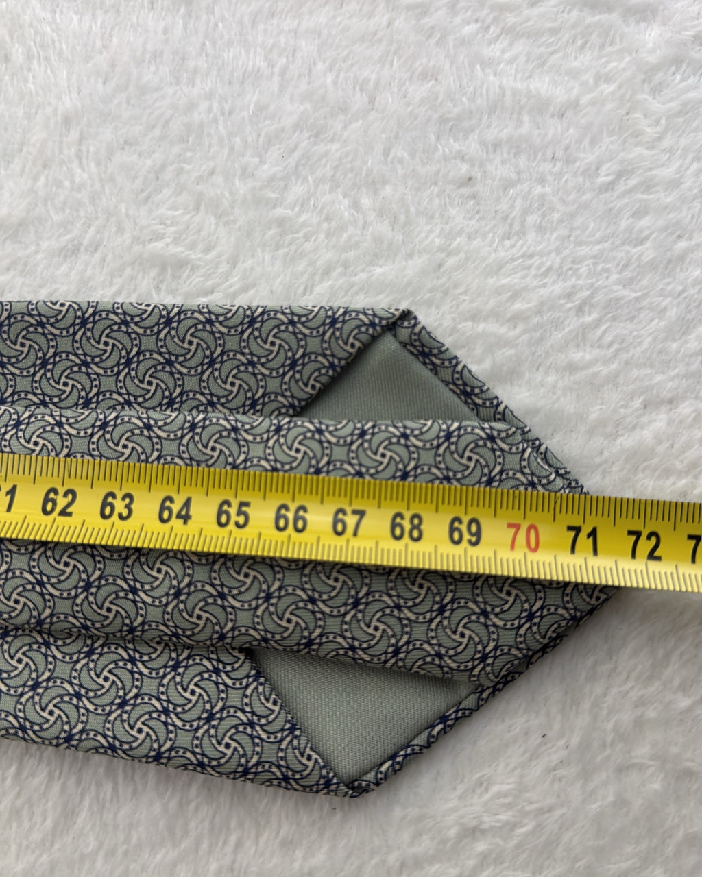 Hermès Paris Silk Tie 7349 PA Abstract Green Grey Necktie Made in France