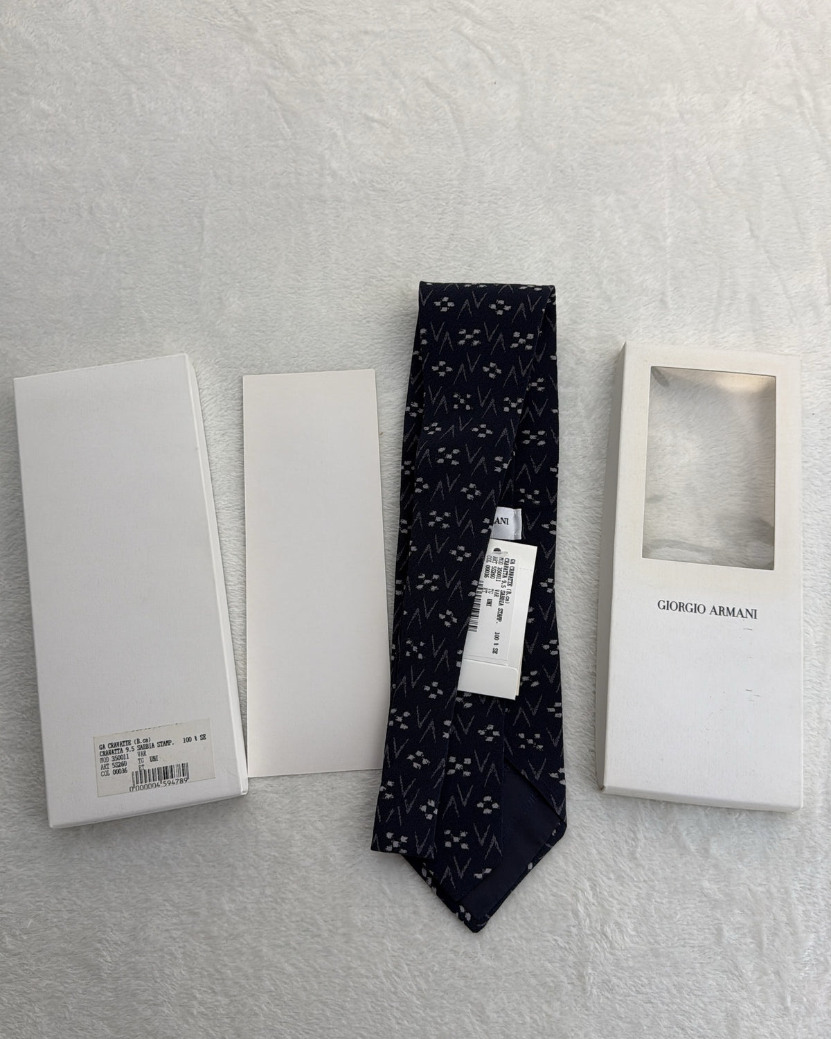 Giorgio Armani Silk Tie Abstract Navy Necktie