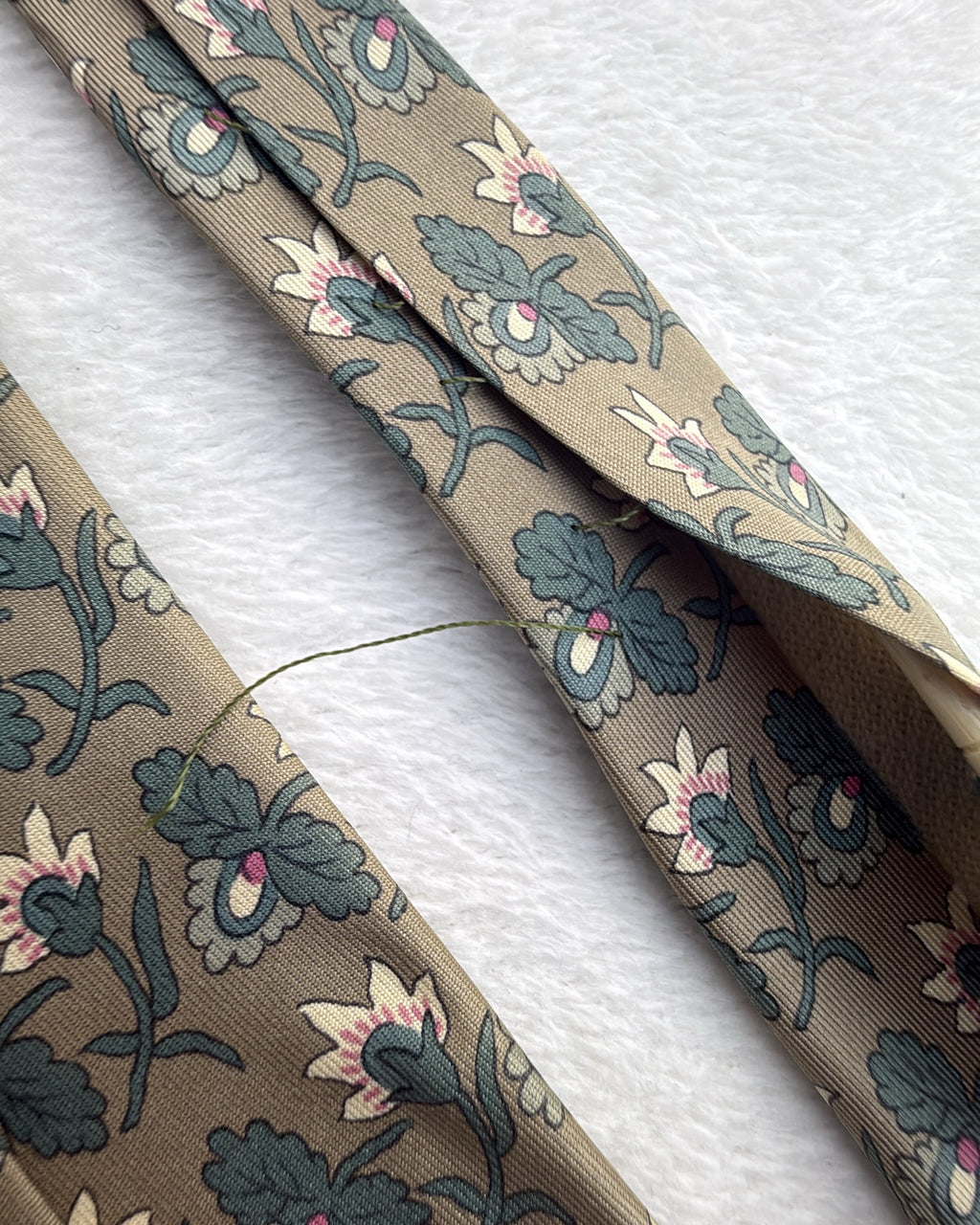 Vintage Hermès Paris Silk Tie Floral Green Multicolor Necktie