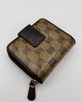 Vintage Gucci Wallet Fabric Beige Brown Logo Monogram