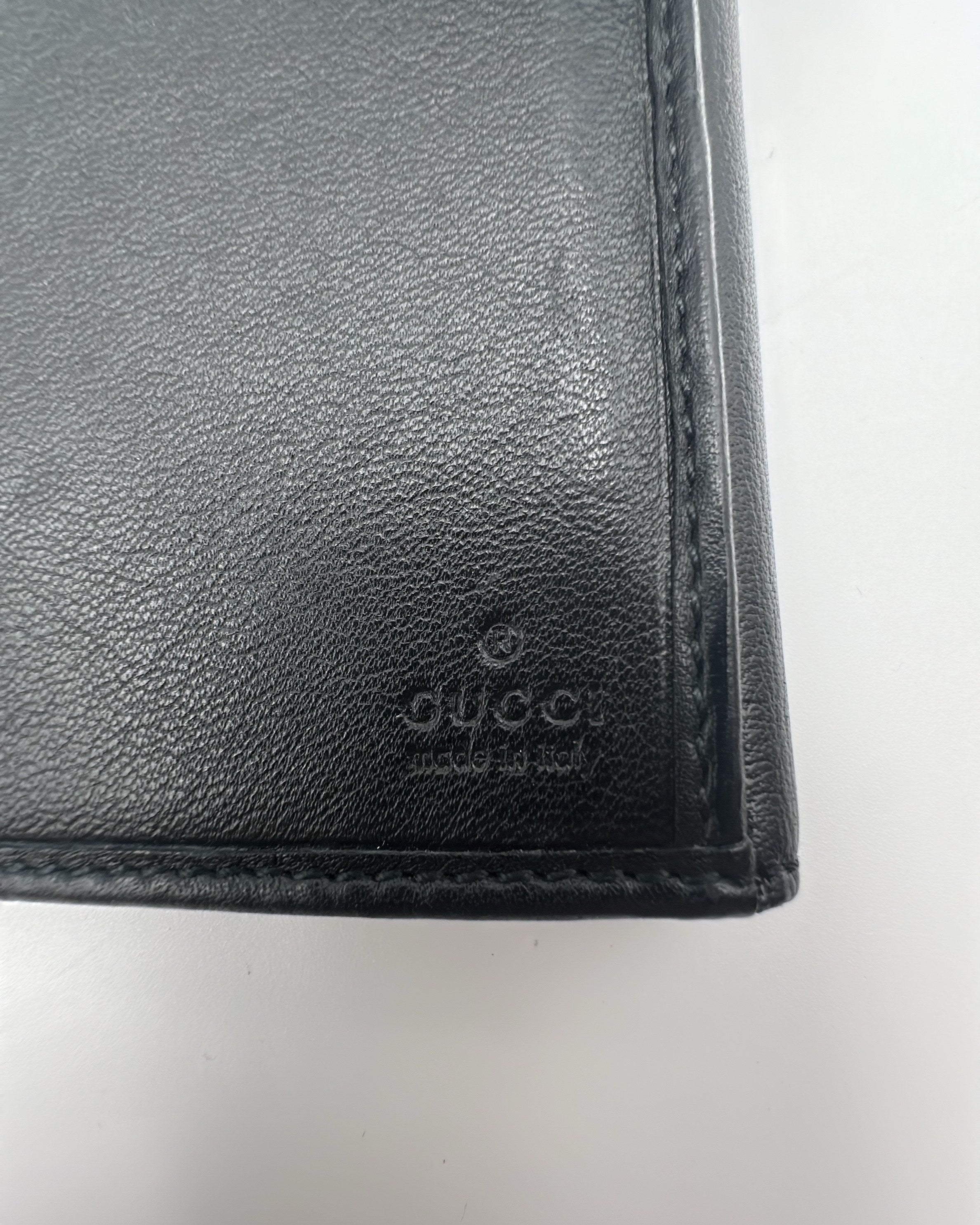 Vintage Gucci Wallet Fabric Black Gold Logo Monogram