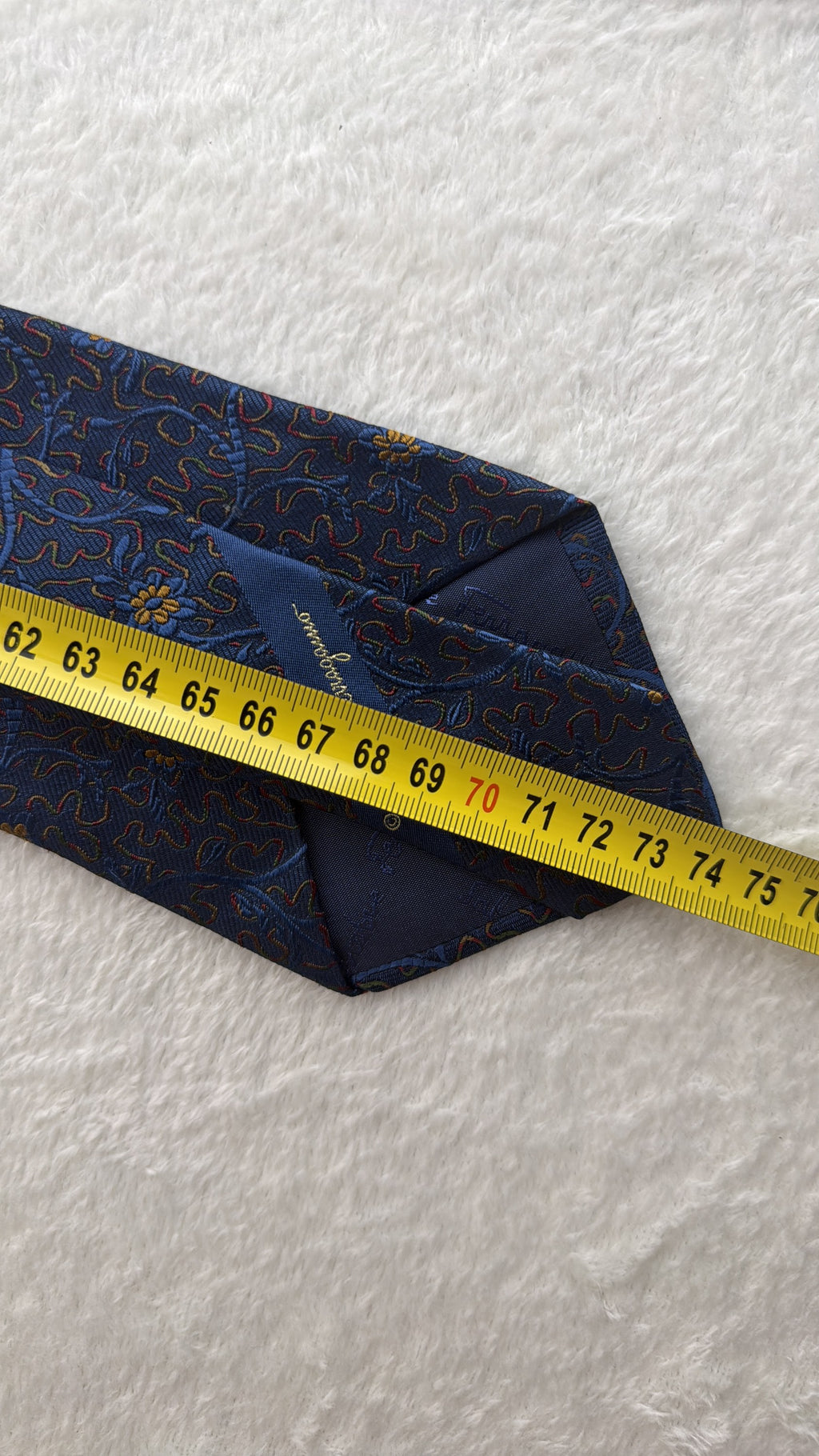 Salvatore Ferragamo Silk Tie Floral Navy Multicolor Necktie Made in Italy