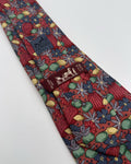 Vintage Hermès Paris Silk Tie 7358 PA Novelty/Motif Flowers Red Multicolor