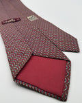 Hermès Paris Silk Tie 972 SA Geometric Burgundy Blue Necktie Made in France