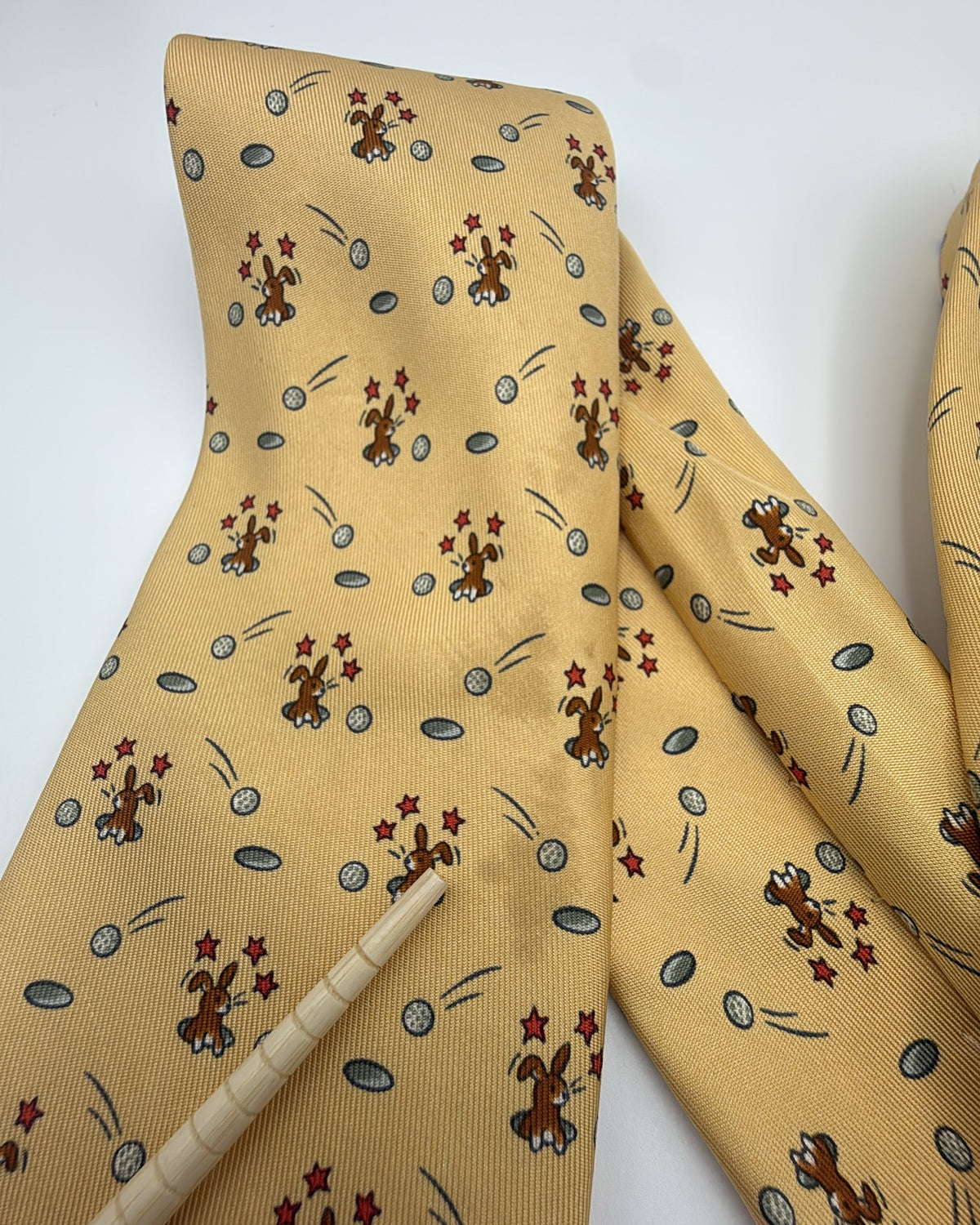 Hermès Paris Silk Tie 7956 EA Animal Yellow Necktie Made in France