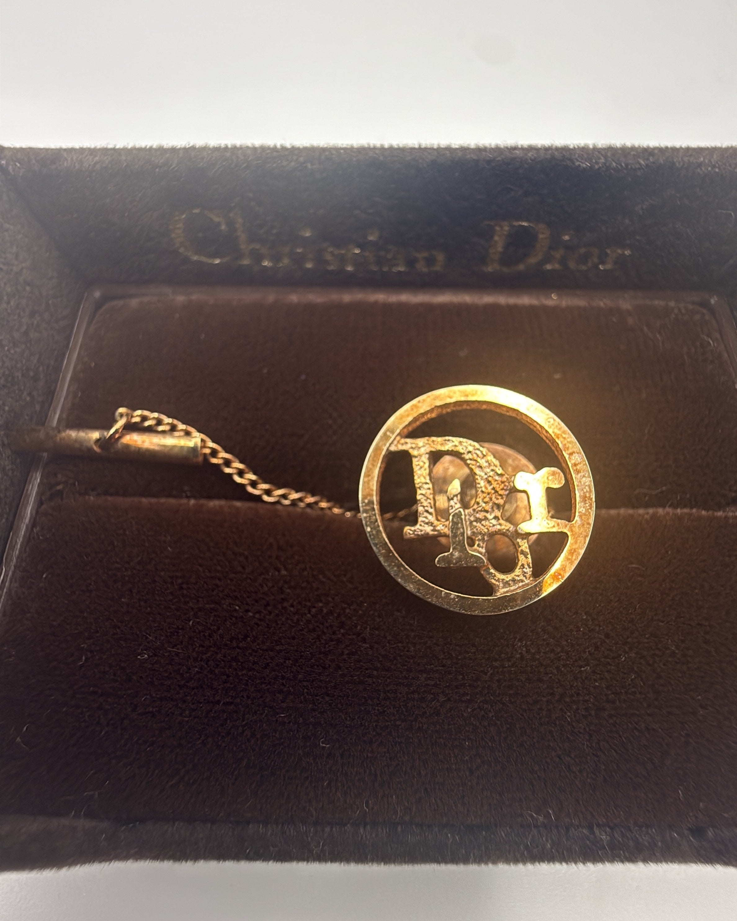 Vintage Christian Dior Tie Pin Steel Gold