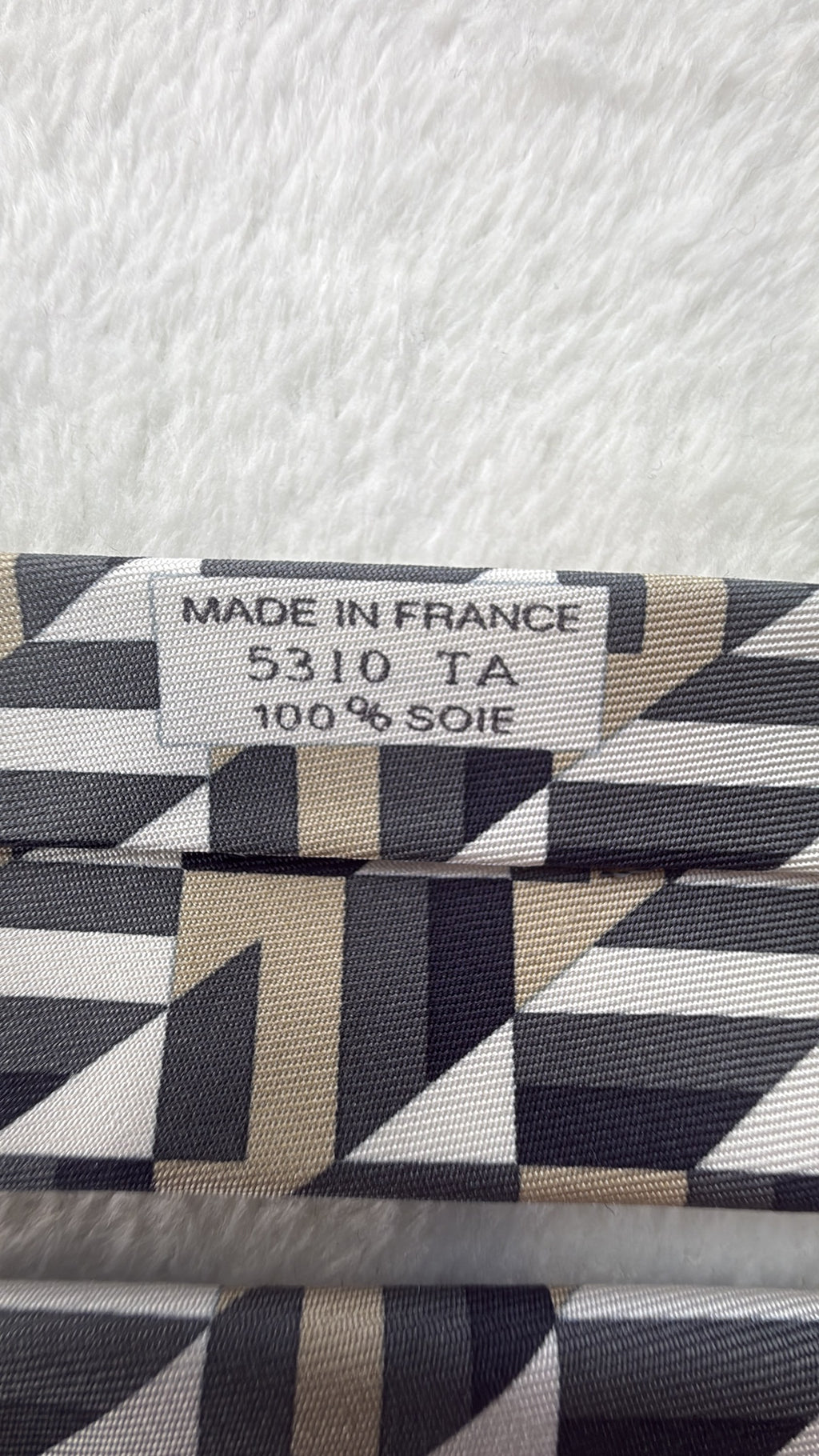Hermès Paris Silk Tie 5310 TA Geometric Multicolor Black Necktie Made in France