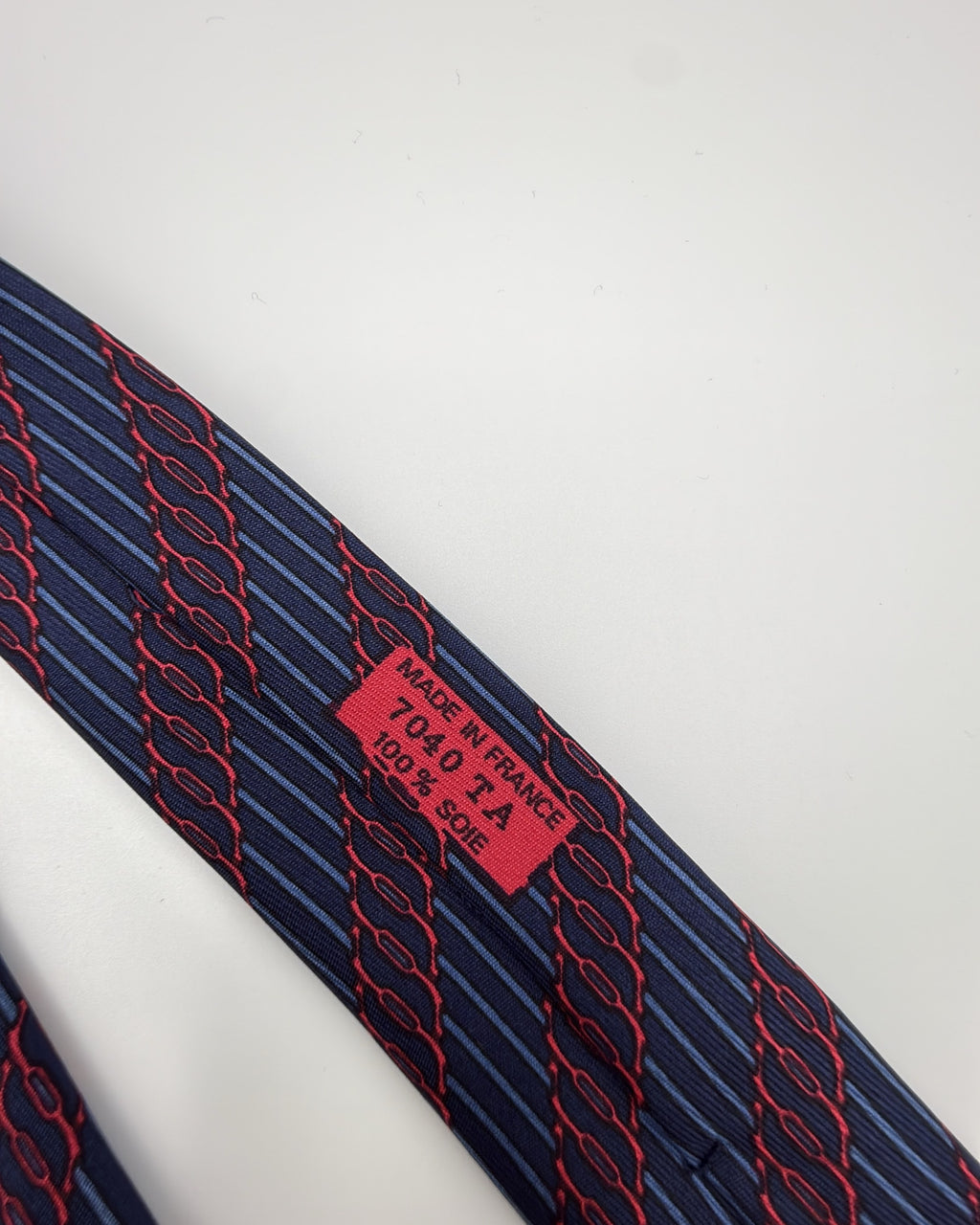 Hermès Paris Silk Tie Geometric Navy Necktie