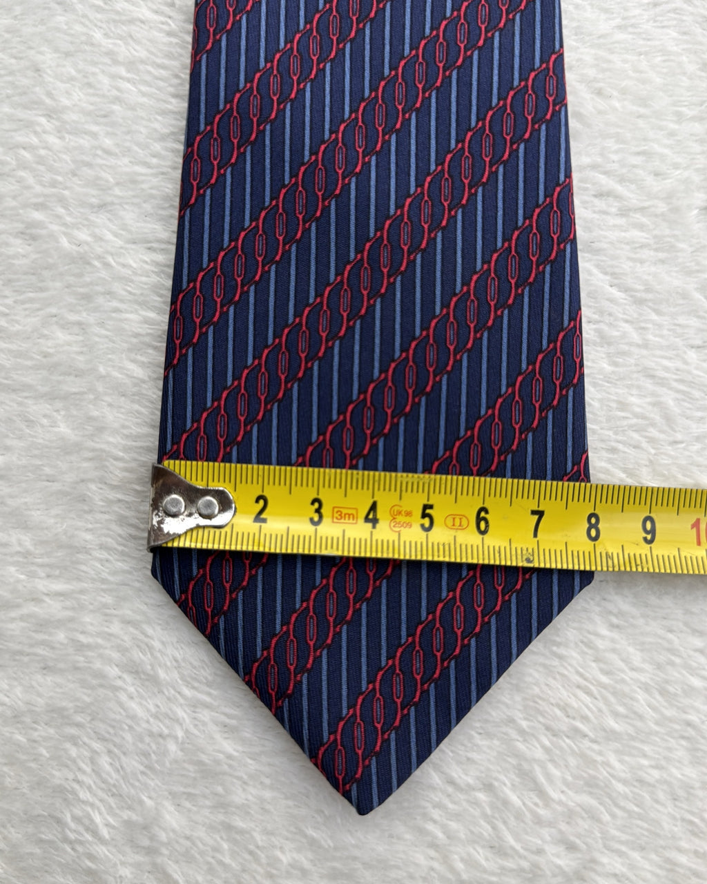 Hermès Paris Silk Tie Geometric Navy Necktie