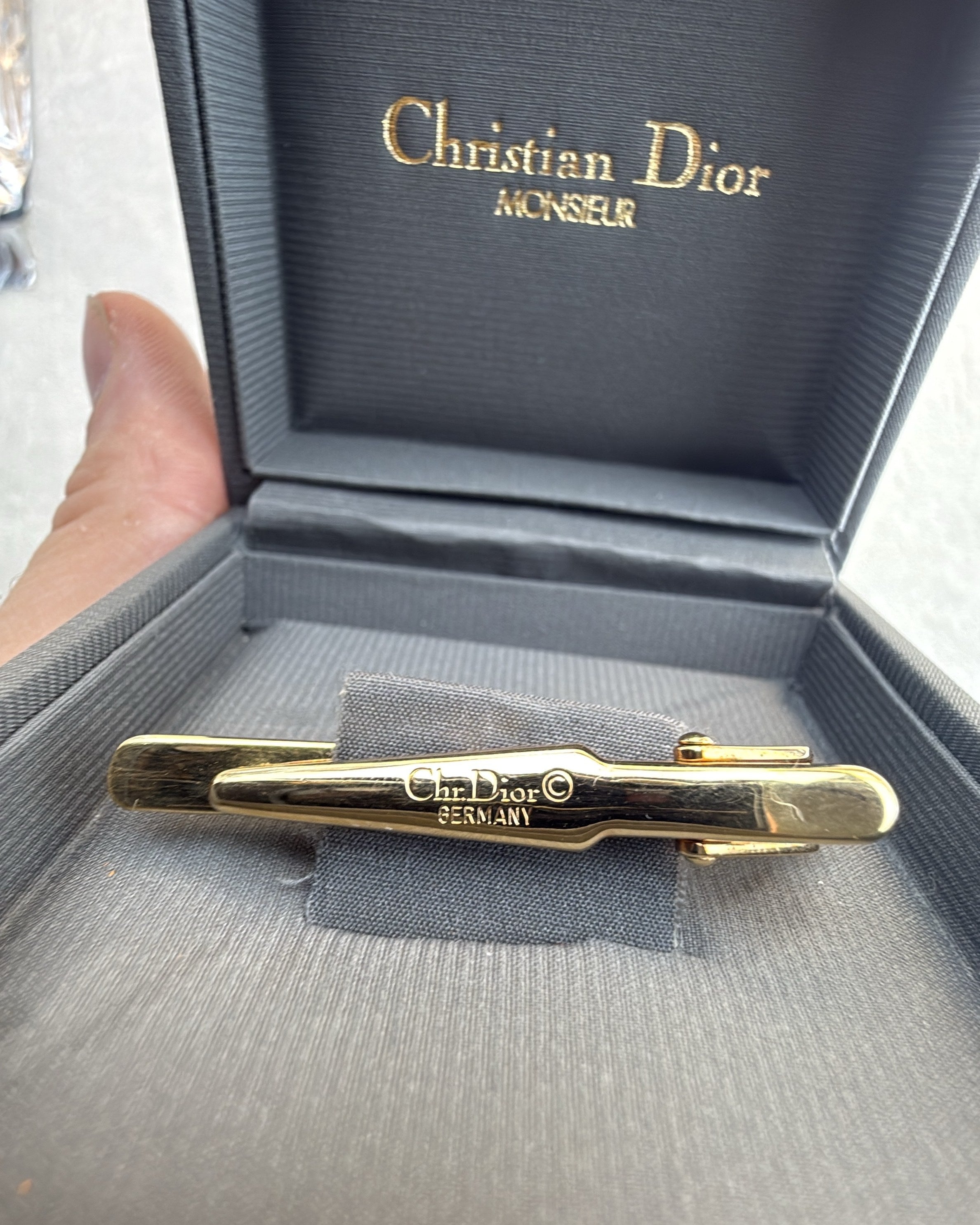 Vintage Christian Dior Tie Clip Gold Gold Made in Germany